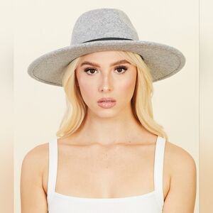 Faux Leather Strap Fedora